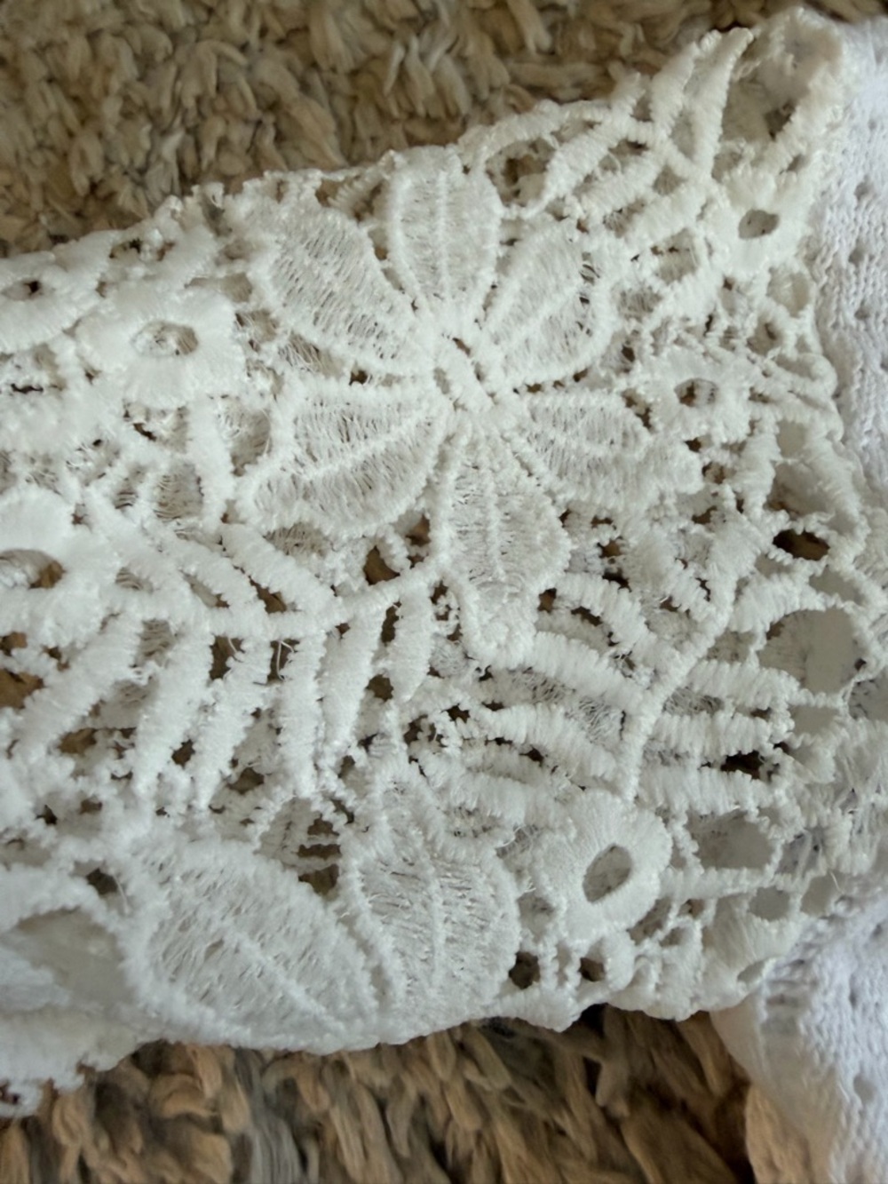 Miss Sparkling Crochet Sleeve Openwork Knit Sweater NWT - Picture 9 of 9
